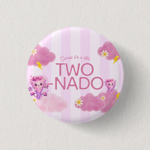 Badge Rond 2,50 Cm Anniversaire Two-Nado, 2ème fête d'anniversaire, t
