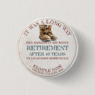 Badge Rond 2,50 Cm Annonce de retraite avec de vieilles éperons