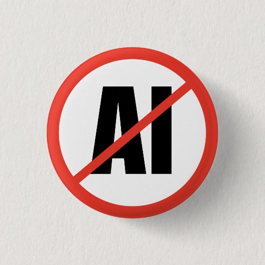 Badge Rond 2,50 Cm Anti-IA (Devant)