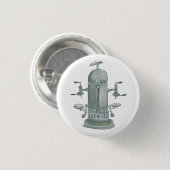 Badge Rond 2,50 Cm Antique Espresso Machine Café Aquarelle (Devant & derrière)