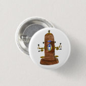 Badge Rond 2,50 Cm Antique Espresso Machine Café Aquarelle Art (Devant & derrière)