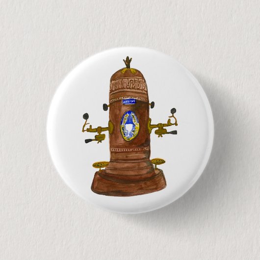 Badge Rond 2,50 Cm Antique Espresso Machine Café Aquarelle Art (Devant)