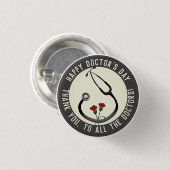Badge Rond 2,50 Cm Appréciation Docteur Day Stethoscope (Devant & derrière)
