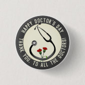Badge Rond 2,50 Cm Appréciation Docteur Day Stethoscope (Devant)