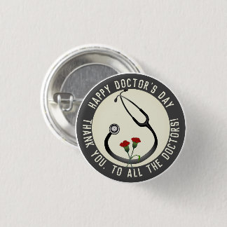 Badge Rond 2,50 Cm Appréciation Docteur Day Stethoscope