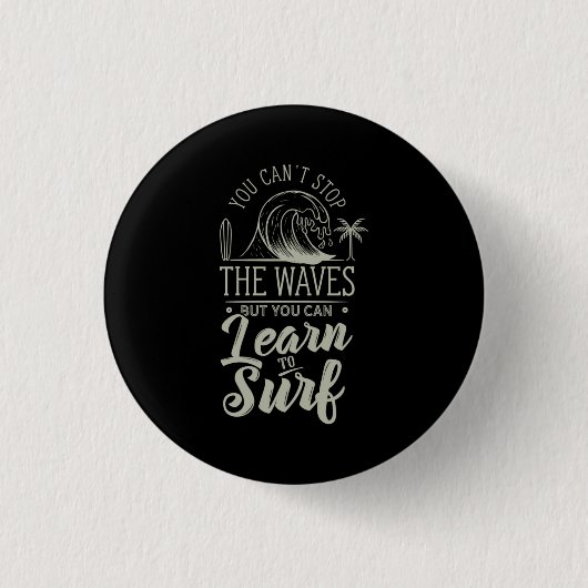 Badge Rond 2,50 Cm Apprendre Au Surf (Devant)