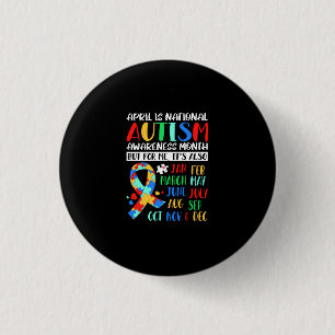 Badge Rond 2,50 Cm April is National Autism Awareness Month