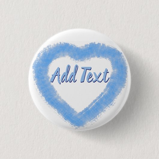 Badge Rond 2,50 Cm Aquarelle bleue Forme de coeur (Devant)