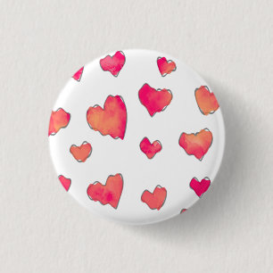 Badge Rond 2,50 Cm Aquarelle Coeur Art Motif