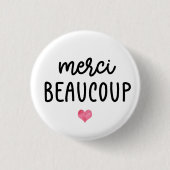 Badge Rond 2,50 Cm Aquarelle Coeur Merci Beacoup (Devant)