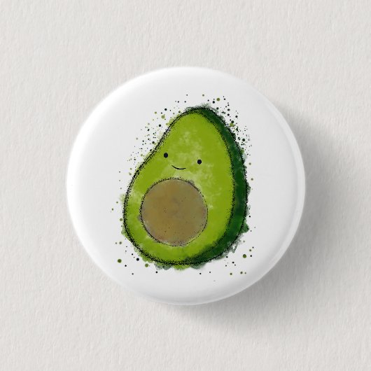 Badge Rond 2,50 Cm Aquarelle Cute Avocado (Devant)