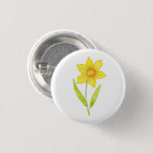 Badge Rond 2,50 Cm Aquarelle Daffodique 2 (Devant & derrière)