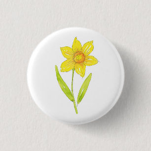 Badge Rond 2,50 Cm Aquarelle Daffodique 2