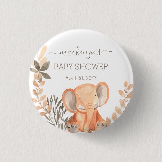 Badge Rond 2,50 Cm Aquarelle Elephant Boho Safari (Devant)