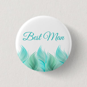 Badge Rond 2,50 Cm Aquarelle Feathers Best Man