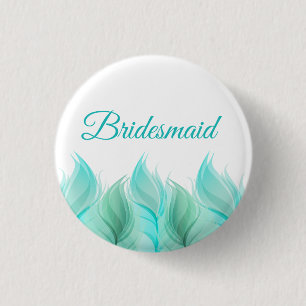 Badge Rond 2,50 Cm Aquarelle Feathers Bridesmaid