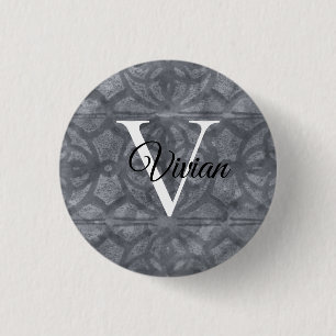 Badge Rond 2,50 Cm Aquarelle gris