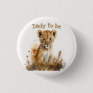Badge Rond 2,50 Cm Aquarelle Lion King`s Baby shower