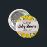 Badge Rond 2,50 Cm Aquarelle moderne Baby shower citronnier<br><div class="desc">Célébrez en style avec ces boutons de baby shower tendance. Le design est facile à personnaliser avec votre propre libellé et votre famille et vos amis seront ravis de voir ces fabuleux boutons de faveur de la fête. Les éléments correspondants se trouvent dans la collection.</div>