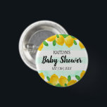 Badge Rond 2,50 Cm Aquarelle moderne Baby shower citronnier<br><div class="desc">Célébrez en style avec ces boutons de baby shower tendance. Le design est facile à personnaliser avec votre propre libellé et votre famille et vos amis seront ravis de voir ces fabuleux boutons de faveur de la fête. Les éléments correspondants se trouvent dans la collection.</div>