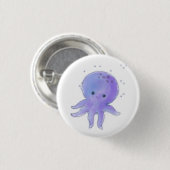 Badge Rond 2,50 Cm Aquarelle octopique violette claire (Devant & derrière)