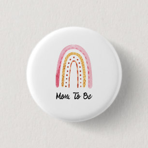 Badge Rond 2,50 Cm Aquarelle rose Boho Rainbow Maman