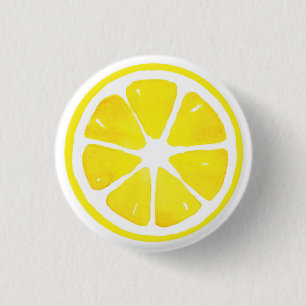 Badge Rond 2,50 Cm Aquarelle tranche citron