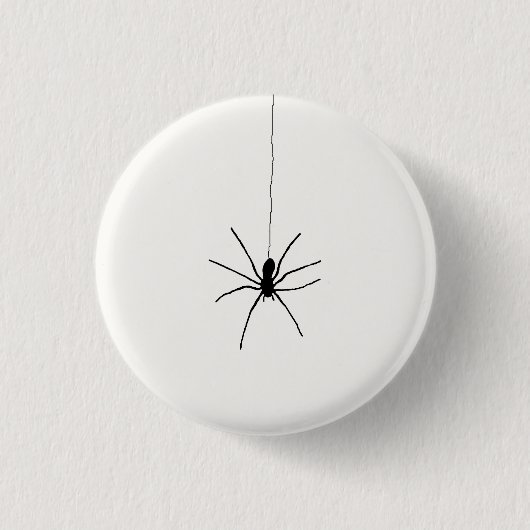Badge Rond 2,50 Cm Araignée noire sur blanc (Devant)