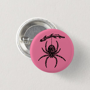 Badge Rond 2,50 Cm Araignée rose mignonne