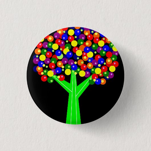 Badge Rond 2,50 Cm Arbre de Dotberry d'arc-en-ciel (Devant)