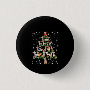Badge Rond 2,50 Cm Arbre De Noël Du Chihuahua Couvert De Flamme De F
