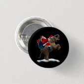 Badge Rond 2,50 Cm Arbre de Noël éléphant Casquette lumière Xmas Père (Devant & derrière)