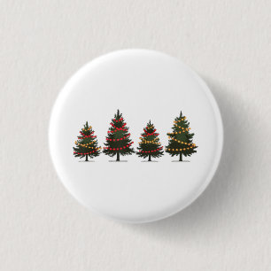 Badge Rond 2,50 Cm Arbre de Noël joyeux Chemises de Noël pour femmes