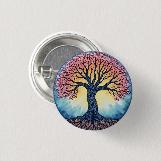 BADGE ROND 2,50 CM ARBRE DE VIE (Devant & derrière)