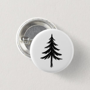 Badge Rond 2,50 Cm Arbre toujours vert Pinceau à encre – Conception d