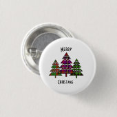 Badge Rond 2,50 Cm Arbres de Noël (Devant & derrière)