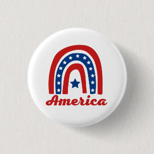 Badge Rond 2,50 Cm Arc-en-ciel américain 4 juillet