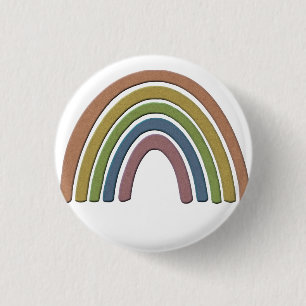 Badge Rond 2,50 Cm Arc-en-ciel avec Faux Rustic Paper Texture