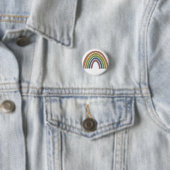Badge Rond 2,50 Cm Arc-en-ciel avec Faux Rustic Paper Texture (En situation)