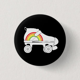 Badge Rond 2,50 Cm arc-en-ciel de patin de quadruple