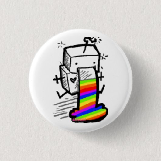 Badge Rond 2,50 Cm arc-en-ciel de robot (Devant)