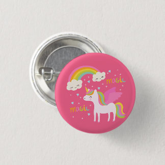 Badge Rond 2,50 Cm Arc-en-ciel de Unicorne