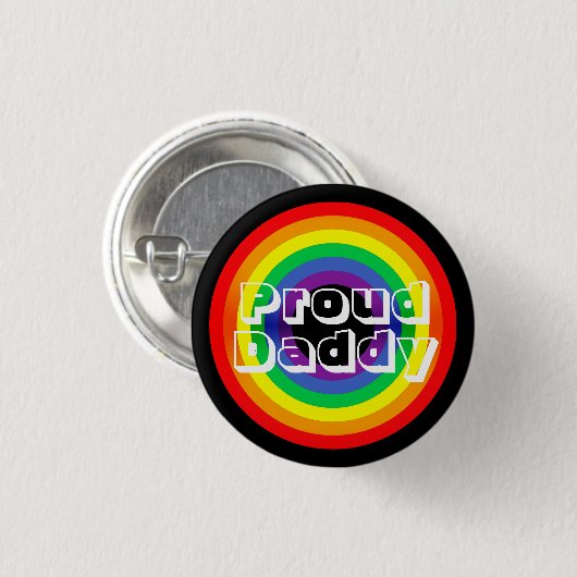 Badge Rond 2,50 Cm Arc-en-ciel fier du papa LGBT (Devant & derrière)