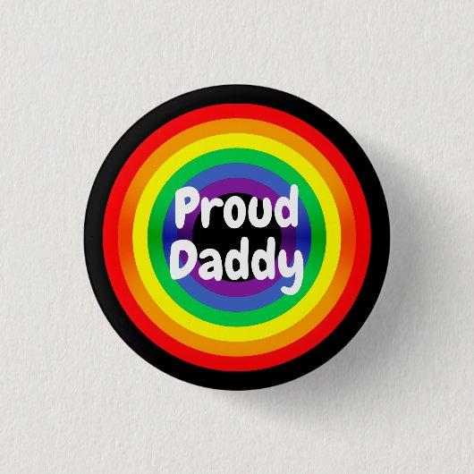Badge Rond 2,50 Cm Arc-en-ciel fier du papa LGBT (Devant)