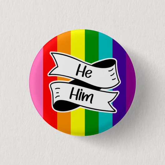 Badge Rond 2,50 Cm Arc-en-ciel - Insigne Pronoun (Devant)