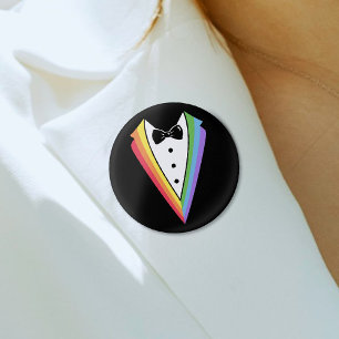 Badge Rond 2,50 Cm Arc-en-ciel noir personnalisé Gay Pride des garçon