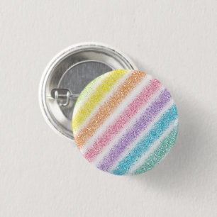 Badge Rond 2,50 Cm Arc-en-ciel Pailleté Pastel
