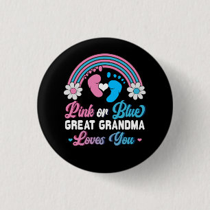 Badge Rond 2,50 Cm Arc-en-ciel rose ou bleu Grand grand-mère vous aim