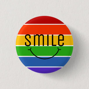 Badge Rond 2,50 Cm Arc-en-ciel souriant