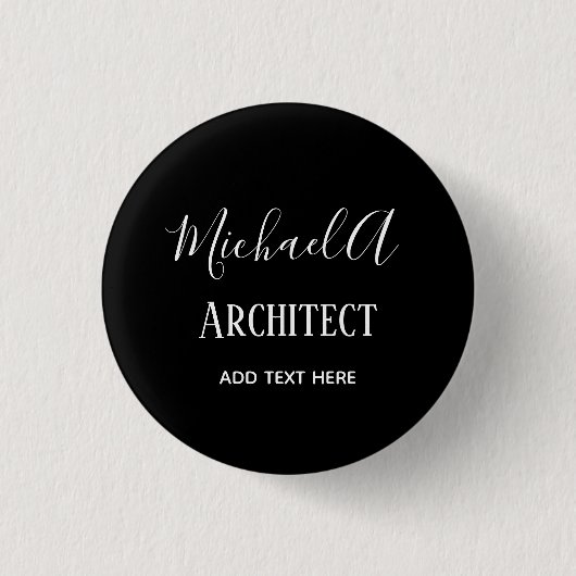 Badge Rond 2,50 Cm ARCHITECTE Cadeaux personnalisés Classique Noir Bl (Devant)